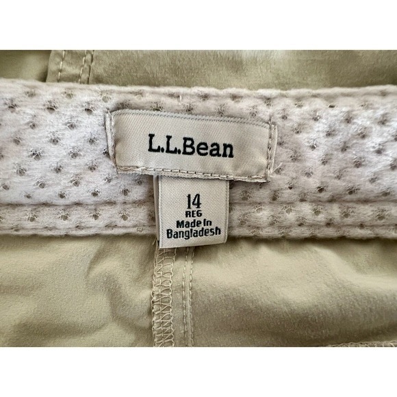 LL‎ Bean  Size 14 Adjustable Waist Khaki Wide Leg Ankle Pants With Pockets EUC - Picture 10 of 12